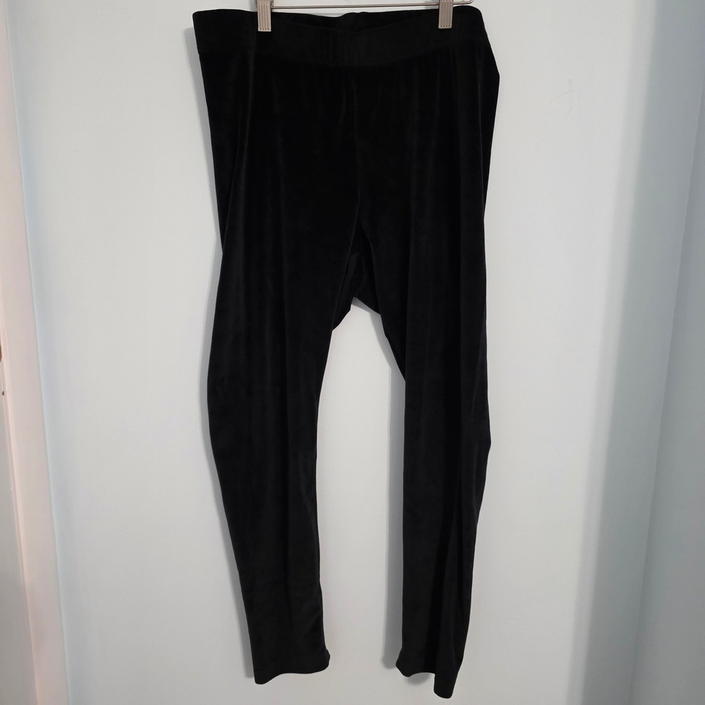 Old Navy Black Velvet Leggings Womens XL High Rise Slim Stretch Pants RN54023